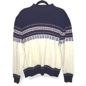 Vintage Jantzen Men's Cable Knit Sweater Size XL Fair Isle Nordic Ski Style